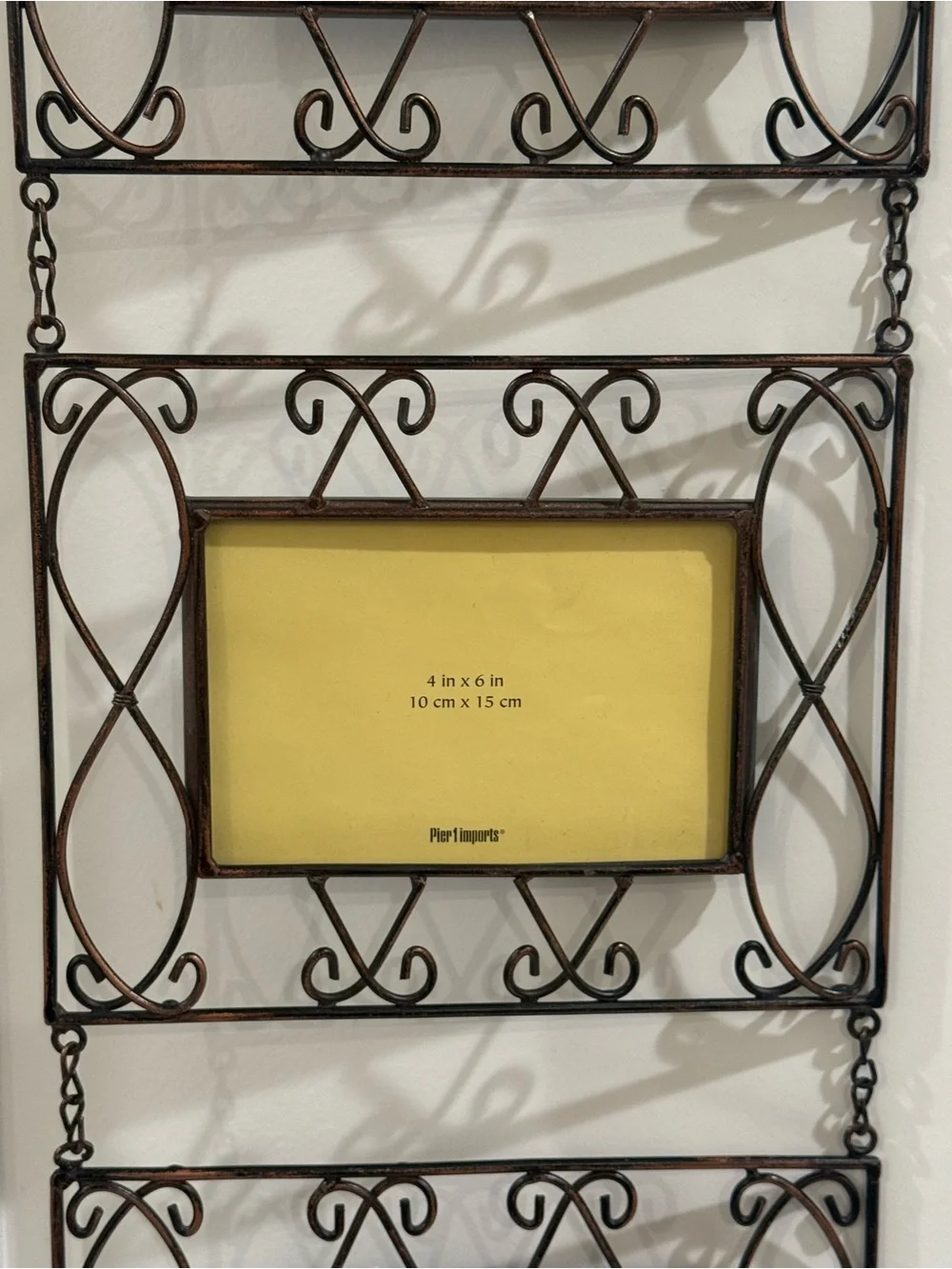 NEW Pier 1 Imports Brushed Copper Twisted Triple Frame Wall Hanger